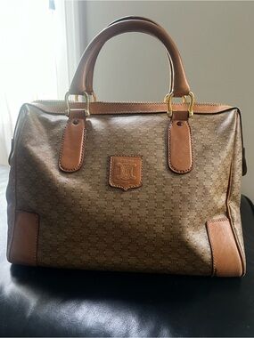 Vintage Celine Brown Monogram Boston Bag
